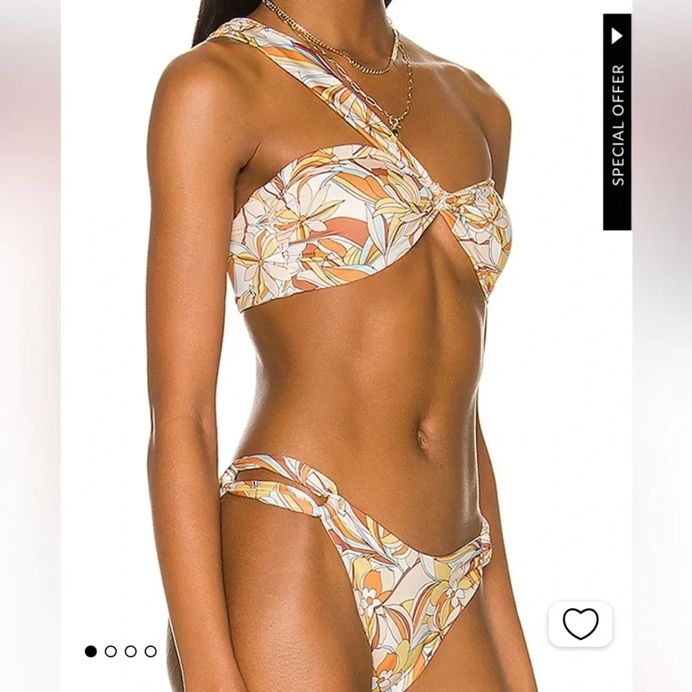 NEW L*Space Mick Bikini Top Jagger Bottom in Souldshine Floral Size XS Nylon